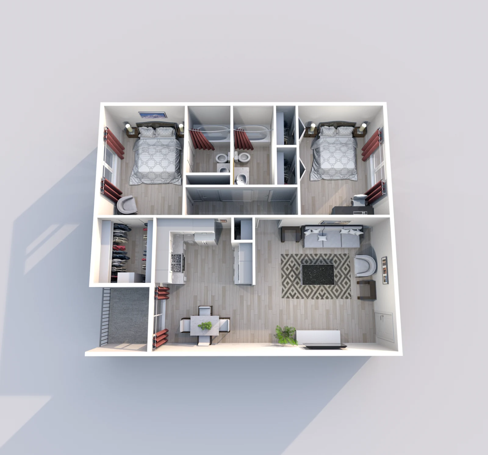 Eden Pointe — floor plan, Plan Ash · 2 bed · 2 baths · 1,150 sq ft