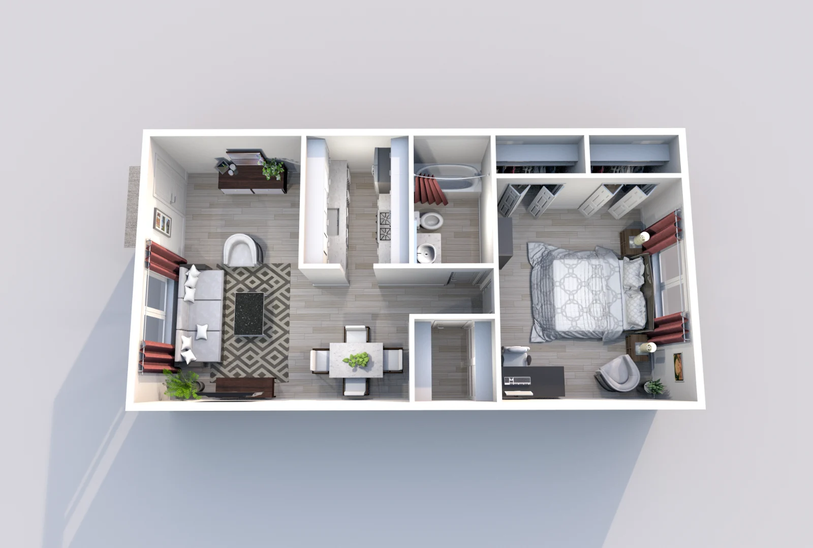 Eden Pointe — floor plan, Plan Palm · 1 bed · 1 bath · 690 sq ft